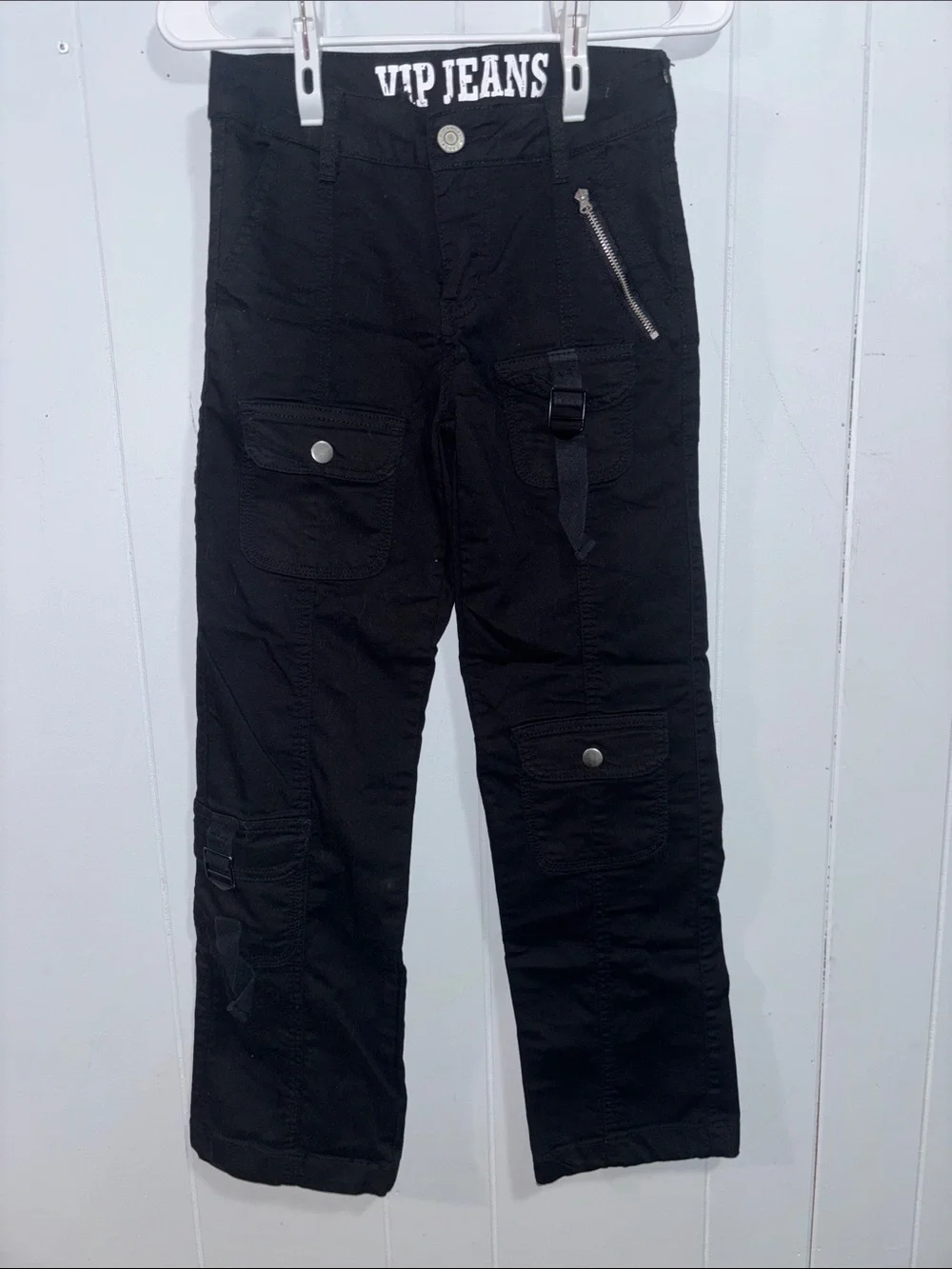 VIP Black Men's Cargo Pants with Multi-Pocket Design